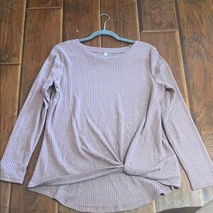 Chic Long Sleeve Knotted Top - Mauve